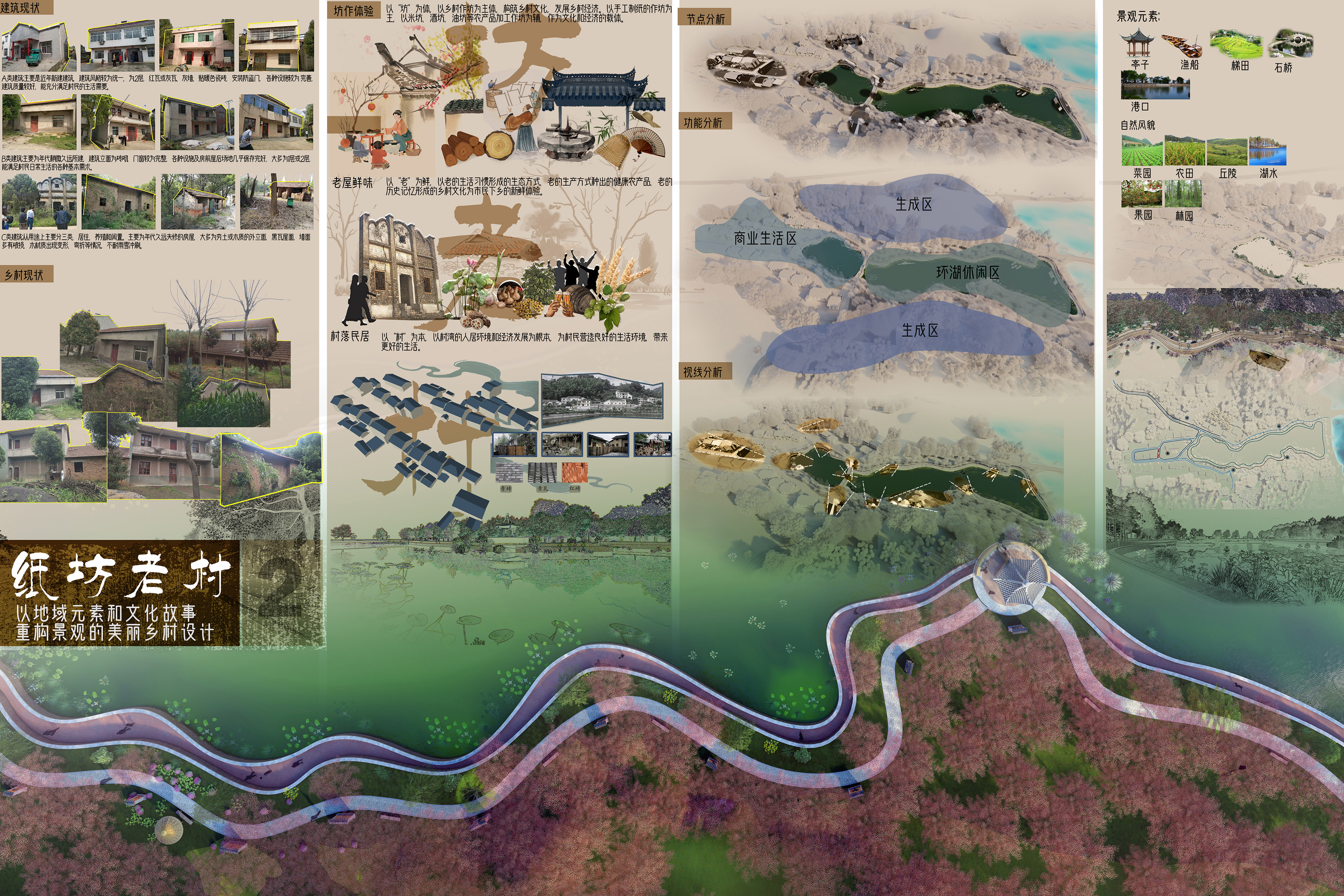 纸坊老村-以地域元素和文化故事重构景观的美丽乡村设计_艾景奖官方