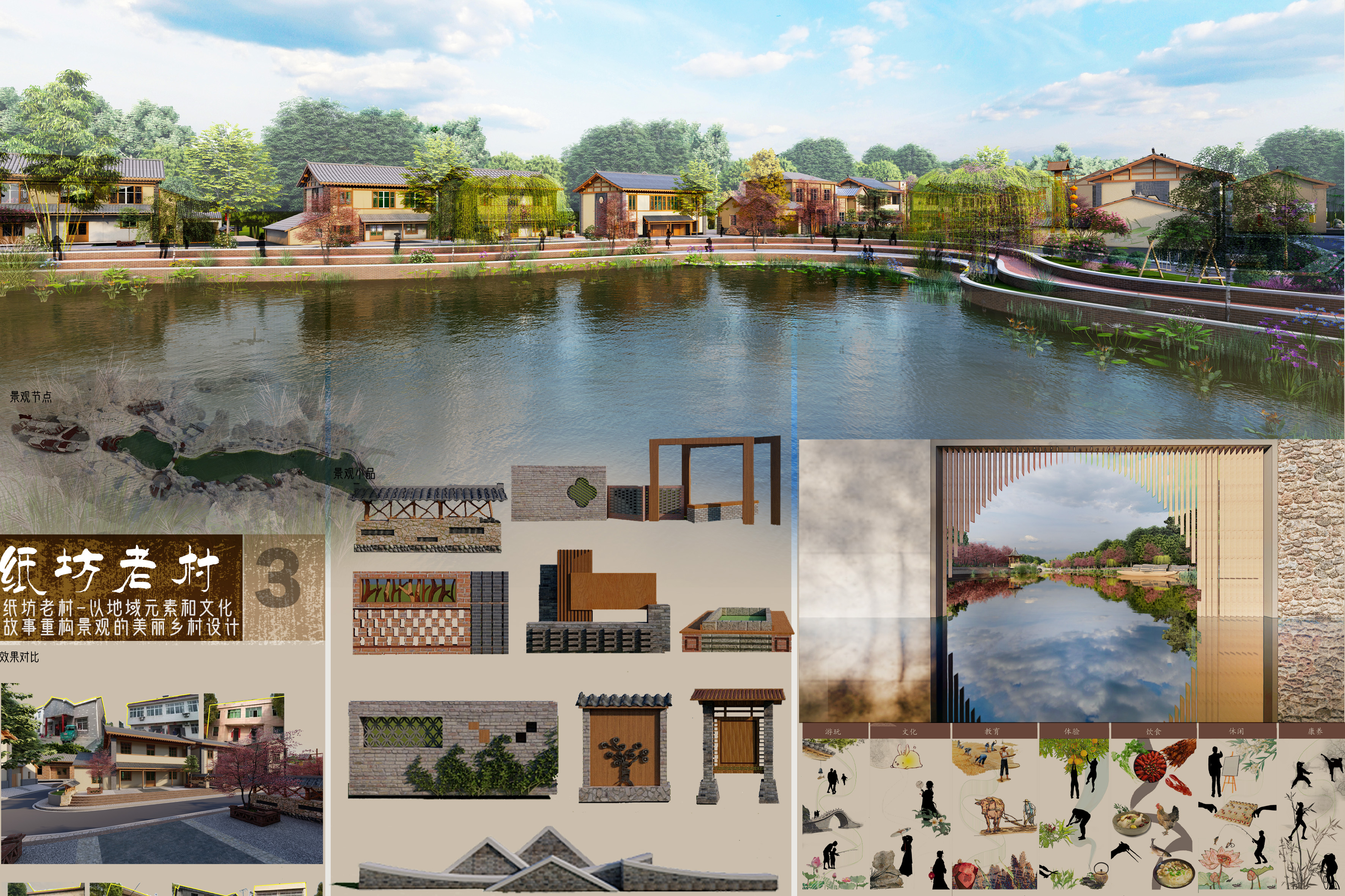 的地貌元素,挖掘当地历史文化和口耳相传的故事,将其演变成元素意向