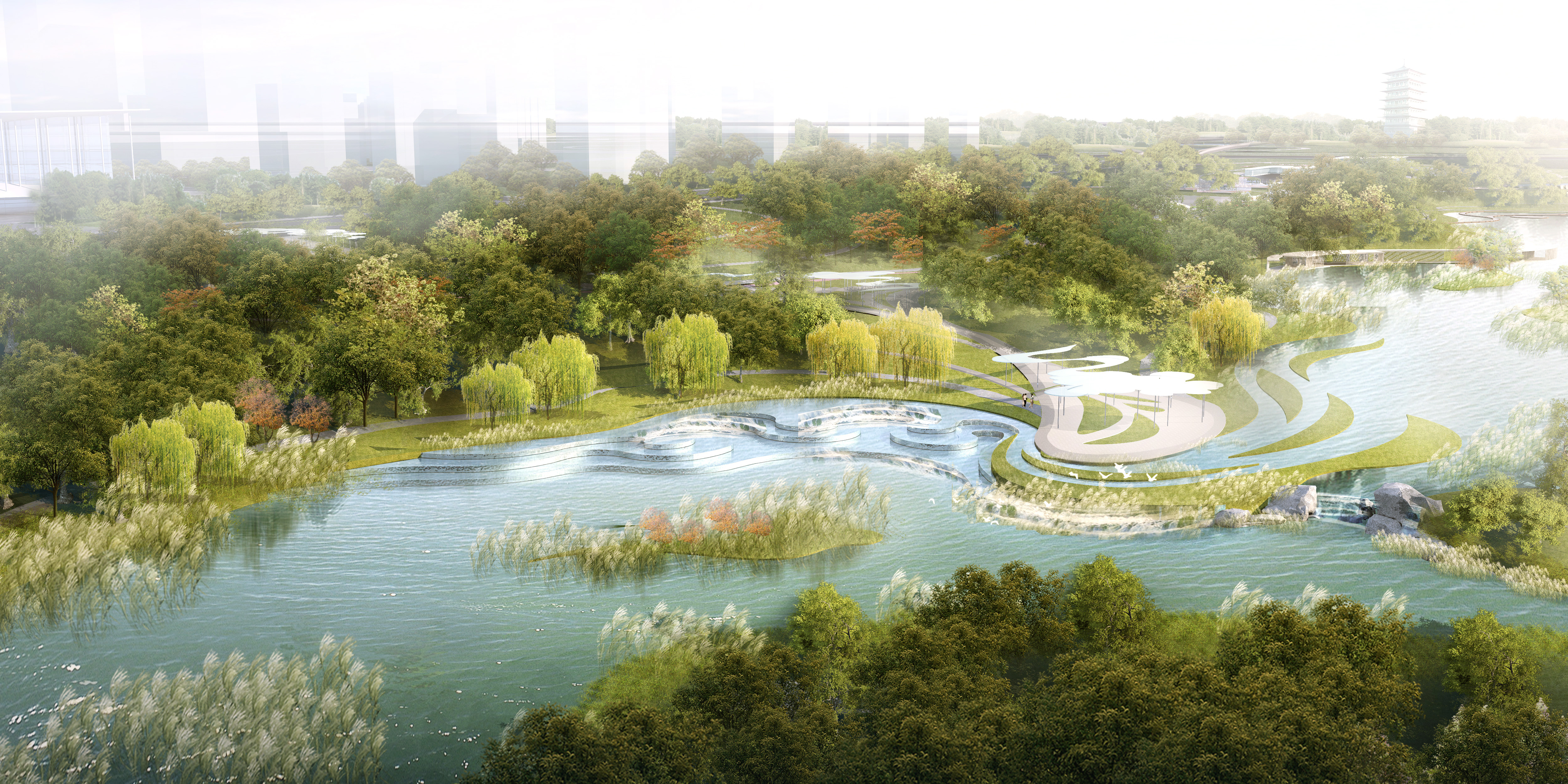 灞河湿地公园景观概念设计_艾景奖官方网站